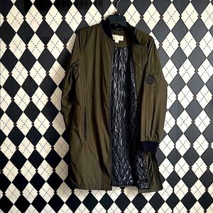 Michael Kors Olive Green Trench Coat - Quilted Lining, Women's Medium, Classic